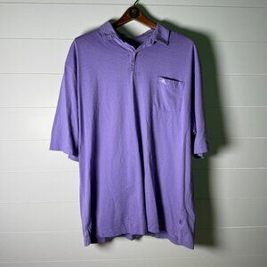 Tommy Bahama Relax Short Sleeve Polo with Pocket Purple Size XLT